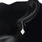 Mother of Pearl Rhombus Shape Silver Earrings