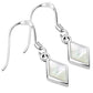 Mother of Pearl Rhombus Shape Silver Earrings