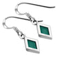 Turquoise Rhombus Shape Silver Earrings