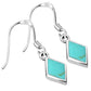 Turquoise Rhombus Shape Silver Earrings