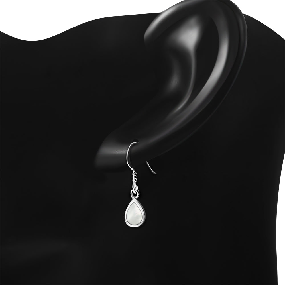 Mother of Pearl Drop Silver Earrings