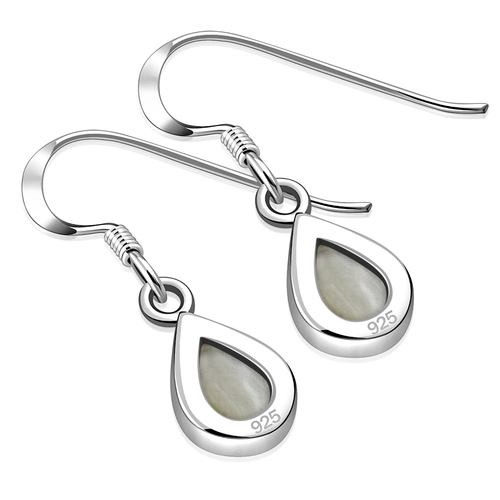 Mother of Pearl Drop Silver Earrings
