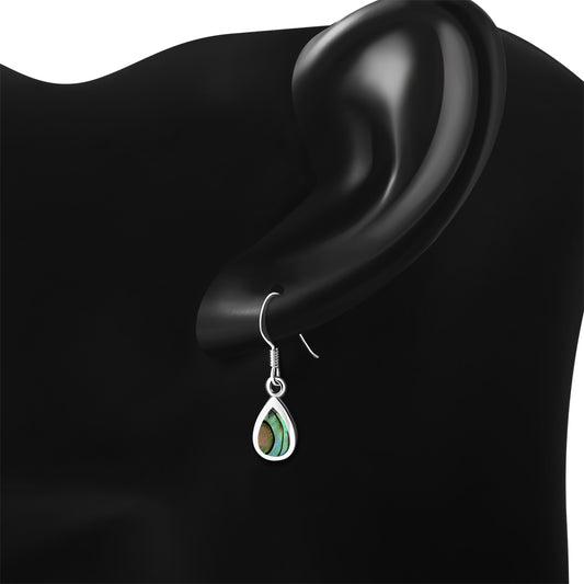 Abalone Shell Drop Sterling Silver Earrings
