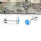 5mm | Round Synthetic Blue Opal Sterling Silver Stud Earrings