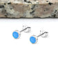 5mm | Round Synthetic Blue Opal Sterling Silver Stud Earrings