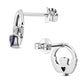 Amethyst CZ Claddagh Stud Silver Earrings
