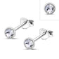 Clear Cubic Zirconia Silver Stud Earrings