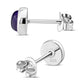 6.50mm | Amethyst Round Sterling Silver Stud Earrings