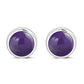 6.50mm | Amethyst Round Sterling Silver Stud Earrings