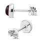 6.50mm | Garnet Stone Round Silver Stud Earrings