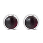 6.50mm | Garnet Stone Round Silver Stud Earrings