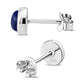 6.50mm | Lapis Lazuli Blue Stone Round Silver Stud Earrings