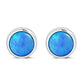 6.50mm | Synthetic Blue Opal Round Sterling Silver Stud Earrings