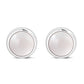 6.50mm | Rose Quartz Pink Stone Round Silver Stud Earrings