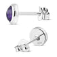 7.50mm | Amethyst Stone Round Sterling Silver Stud Earrings
