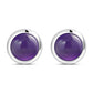 7.50mm | Amethyst Stone Round Sterling Silver Stud Earrings