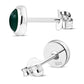 7.50mm | Green Agate Round Sterling Silver Stud Earrings