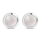 7.50mm | Rose Quartz Pink Stone Round Silver Stud Earrings