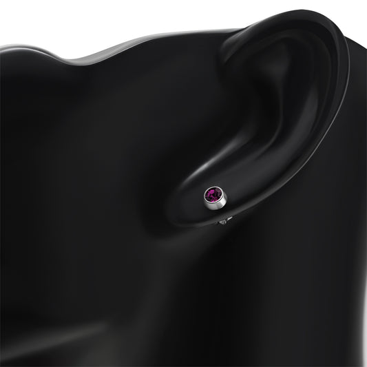 Amethyst CZ Sterling Silver Stud Earrings