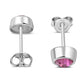 Pink Cubic Zirconia Sterling Silver Stud Earrings
