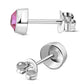 Pink Cubic Zirconia Sterling Silver Stud Earrings