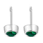 Green Cubic Zirconia Sterling Silver Stud Earrings