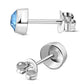 Topaz CZ Round Sterling Silver Stud Earrings