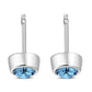 Topaz CZ Round Sterling Silver Stud Earrings
