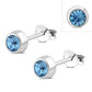 Topaz CZ Round Sterling Silver Stud Earrings