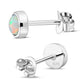 5.30mm | Synthetic Sun & Ice Opal Round Sterling Silver Stud Earrings