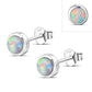 5.30mm | Synthetic Sun & Ice Opal Round Sterling Silver Stud Earrings