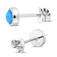 5.30mm | Synthetic Blue Opal Round Sterling Silver Stud Earrings