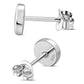 8.00mm | Mother of Pearl Simple Round Silver Stud Earrings
