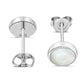 8.00mm | Mother of Pearl Simple Round Silver Stud Earrings