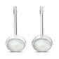 8.00mm | Mother of Pearl Simple Round Silver Stud Earrings