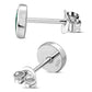8.00mm | Abalone Simple Round Silver Stud Earrings