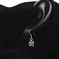 Amethyst CZ Round Sterling Silver Dangling Earrings