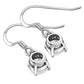 Clear CZ Round Sterling Silver Dangling Earrings