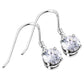 Clear CZ Round Sterling Silver Dangling Earrings