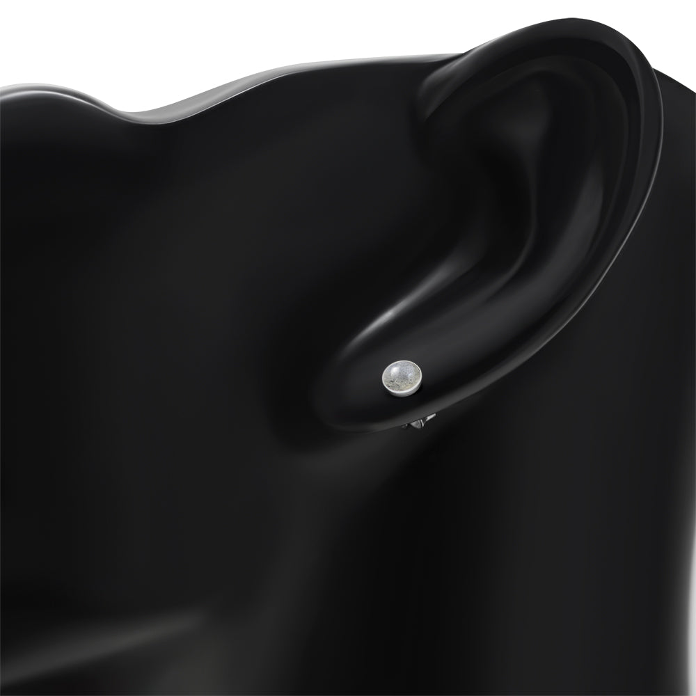 4.80mm | Labradorite Round Sterling Silver Stud Earrings