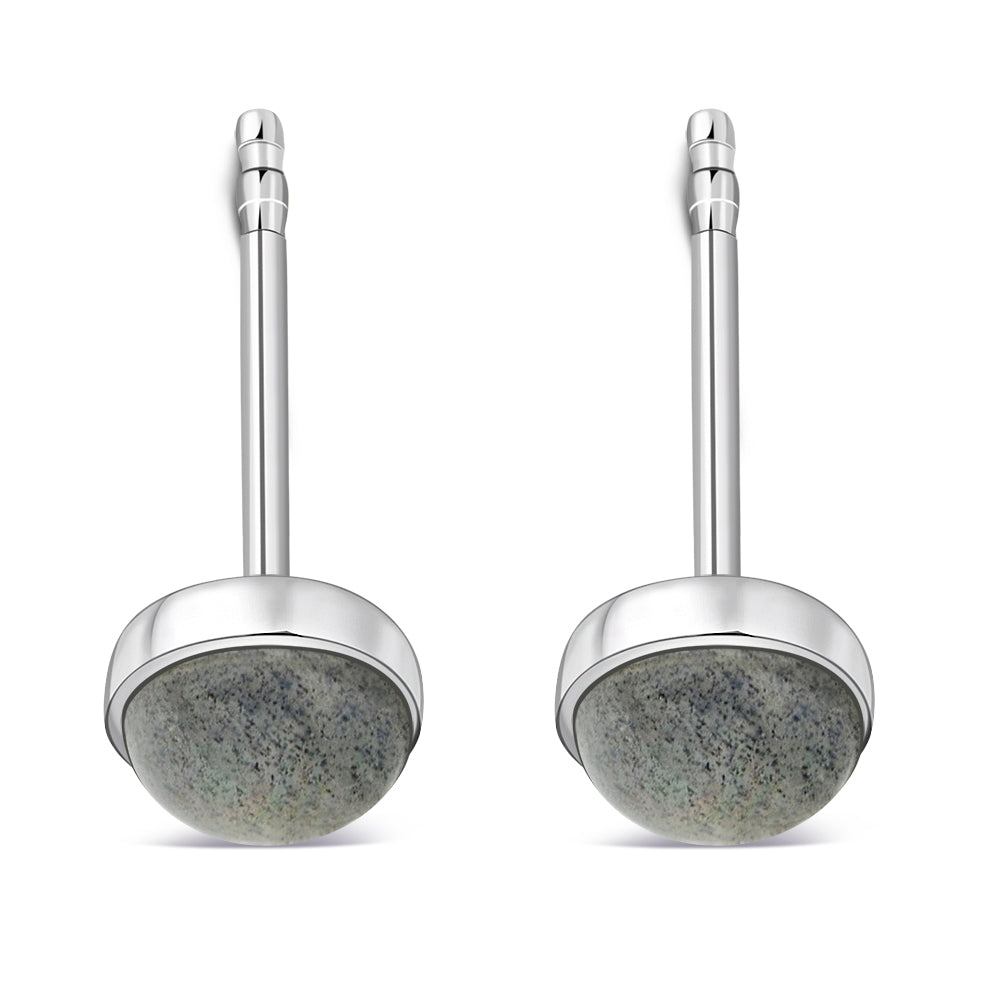 4.80mm | Labradorite Round Sterling Silver Stud Earrings