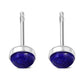 4.80mm | Lapis Lazuli Blue Stone Round Sterling Silver Stud Earrings