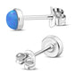 4.80mm | Synthetic Azure Blue Opal Round Sterling Silver Stud Earrings