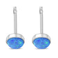 4.80mm | Synthetic Azure Blue Opal Round Sterling Silver Stud Earrings