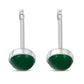 4.80mm | Green Agate Round Sterling Silver Stud Earrings