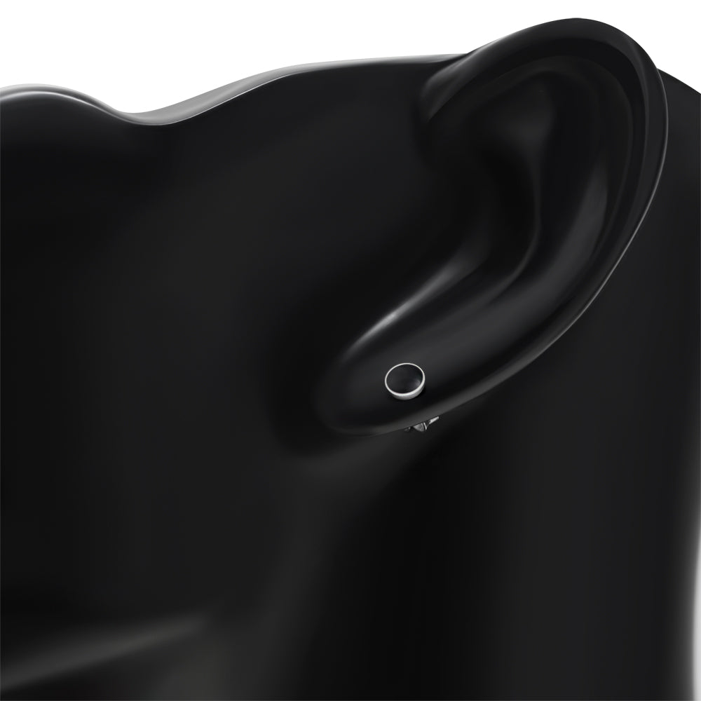 4.80mm | Black Onyx Round Sterling Silver Stud Earrings