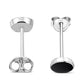 4.80mm | Black Onyx Round Sterling Silver Stud Earrings