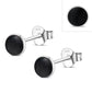 4.80mm | Black Onyx Round Sterling Silver Stud Earrings