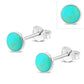 4.80mm | Turquoise Round Sterling Silver Stud Earrings