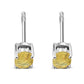 5x7mm Oval Prong-Set Citrine Stone Sterling Silver Stud Earrings